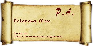 Prierava Alex névjegykártya